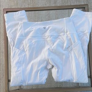 Lululemon White High-Rise Pocket Leggings
